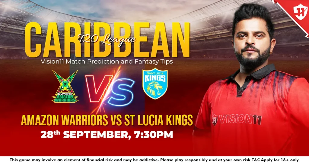 Guyana Amazon Warriors vs St Lucia Kings Match-29: CPL 2024 Vision11 Match Prediction & Fantasy Tips