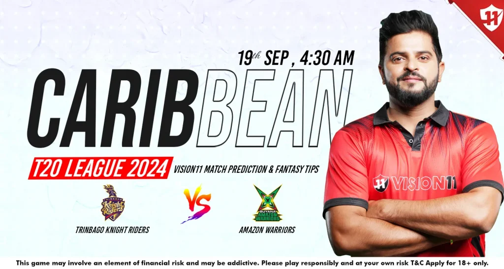 Trinbago Knight Riders vs Guyana Amazon Warriors Match-19: CPL 2024 Vision11 Match Prediction & Fantasy Tips