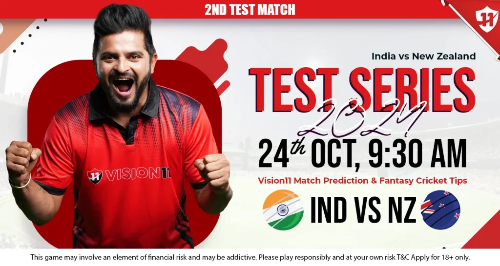 India vs New Zealand 2nd Test Match Prediction, Playing XI & Fantasy Cricket Tips