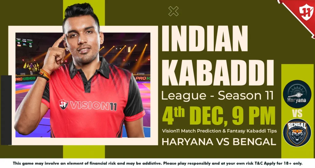 Indian Kabaddi League 2024: IKL-11 Haryana vs Bengal Match Prediction & Fantasy Kabaddi Tips