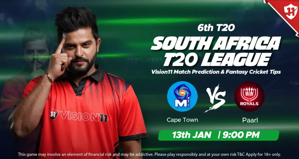 Cape Town vs Paarl – South Africa T20 League 6th Match Prediction & Fantasy Cricket Tips