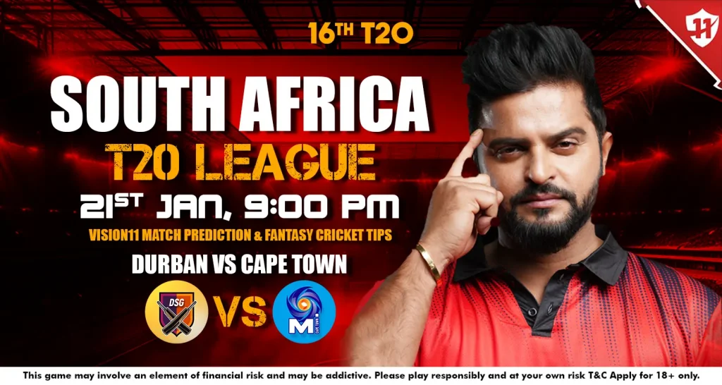 Durban vs Cape Town – South Africa T20 League 16th Match Prediction & Fantasy Cricket Tips