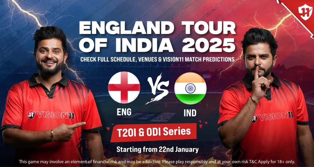 England Tour of India 2025: IND vs ENG T20I & ODI Series Full Schedule, Venues, and Match Predictions