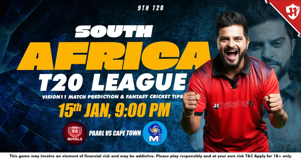 Paarl vs Cape Town – South Africa T20 League 9th Match Prediction & Fantasy Cricket Tips