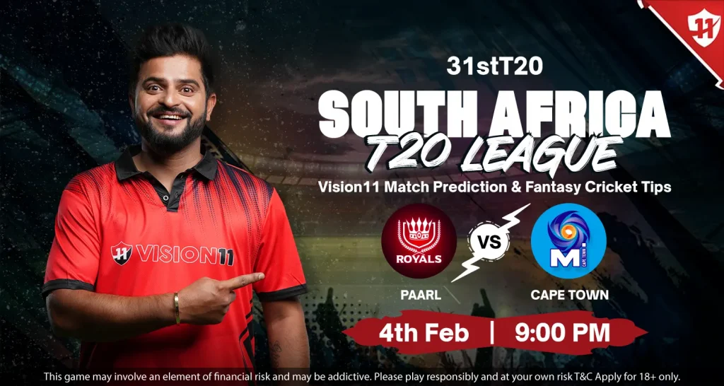 Paarl vs Cape Town – South Africa T20 League 31st Match Prediction & Fantasy Cricket Tips