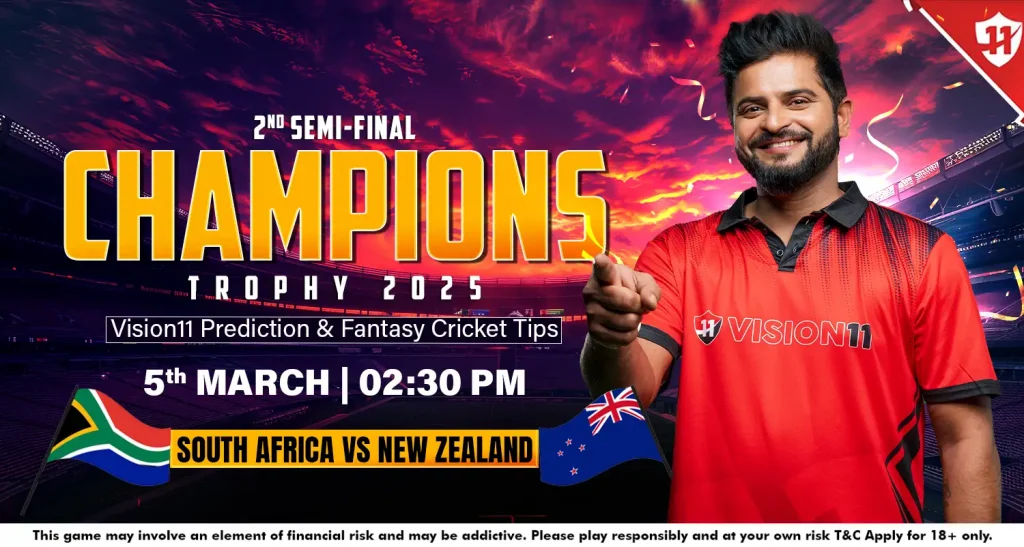 South Africa vs New Zealand – ICC Champions Trophy 2025 Semi Final-2 Match Prediction and Fantasy Cricket Tips